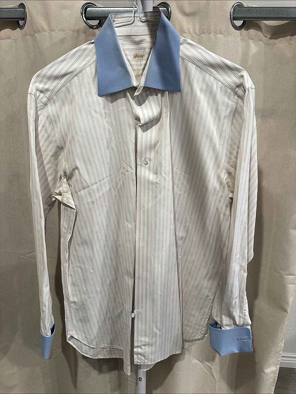 Brioni 100% Cotton Men's Striped Dress Shirt Size Medium